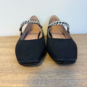 Cole Haan Satin Ballet Flats with Rhinestone Strap and Leopard Print (NWOT)